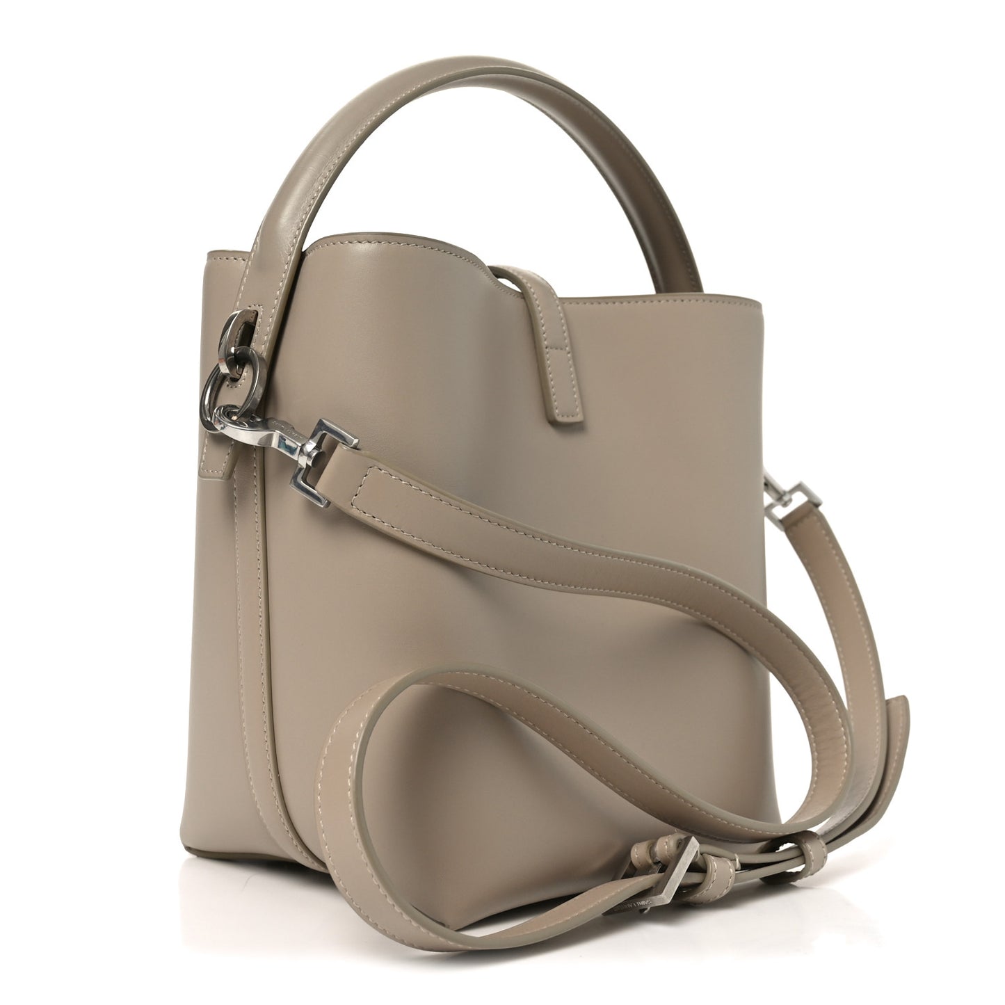 Shiny Calfskin Le 37 Small Bucket Bag Sea Salt