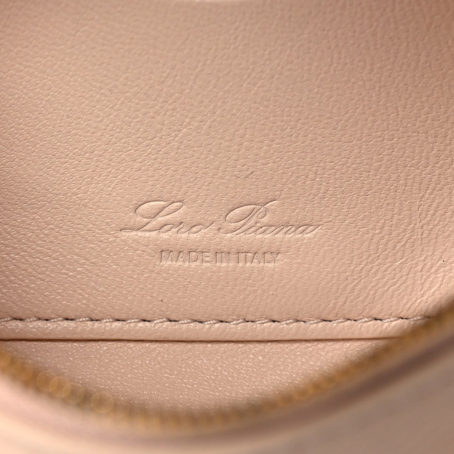 Loro Piana Grained Calfskin Extra Pocket Mini Pouch Creamed Honey 6 of 10