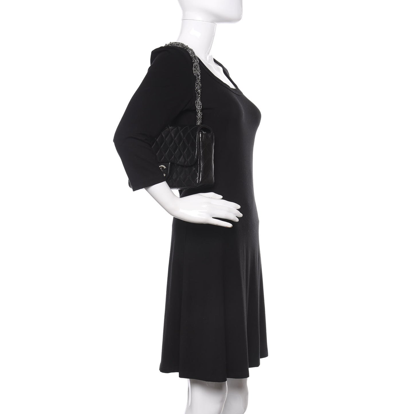 Lambskin Quilted Medium Westminster Pearl Flap Black