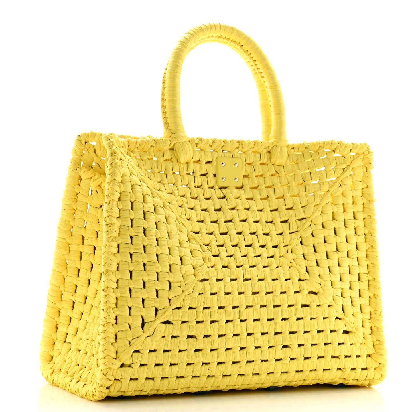 Raffia The Studio Box Tote Yellow