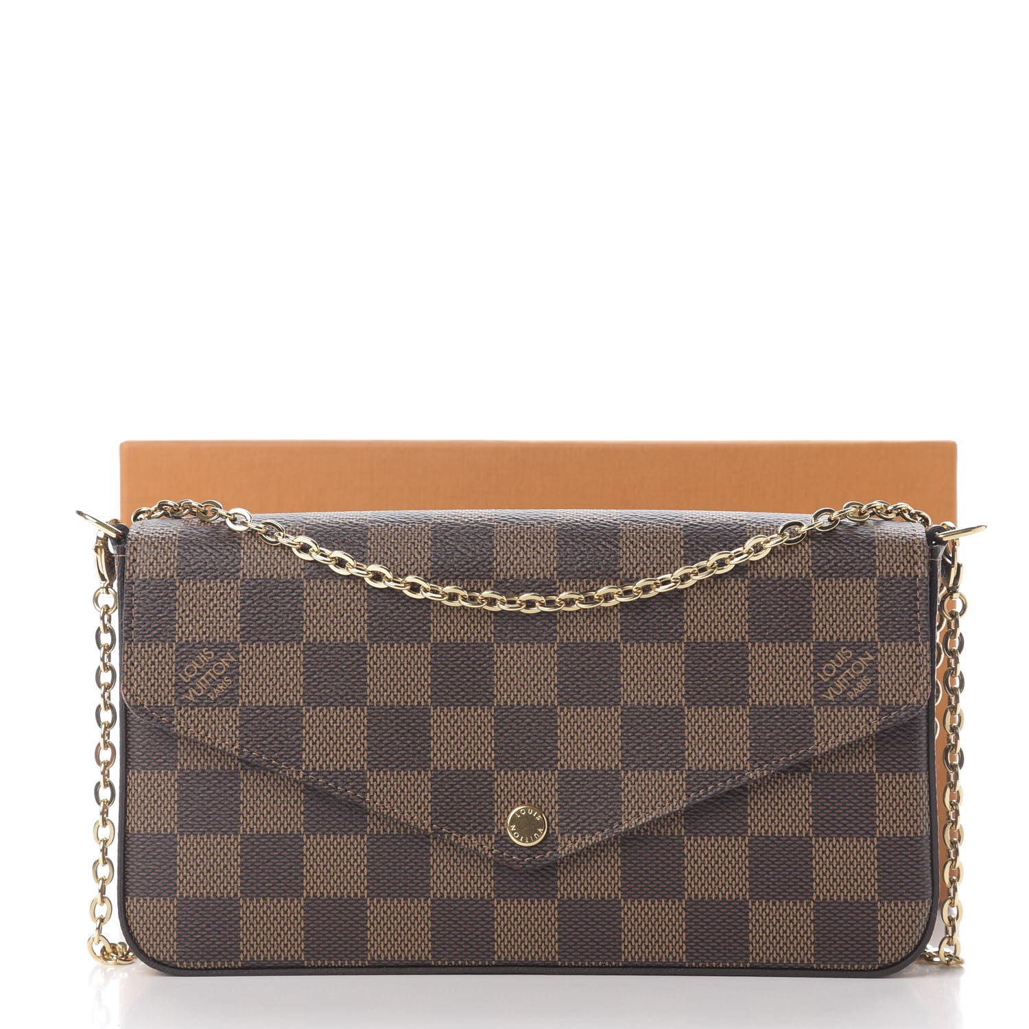 Louis Vuitton Damier Ebene Pochette Felicie Chain Wallet 14 of 14