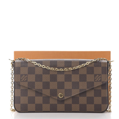 Louis Vuitton Damier Ebene Pochette Felicie Chain Wallet 14 of 14