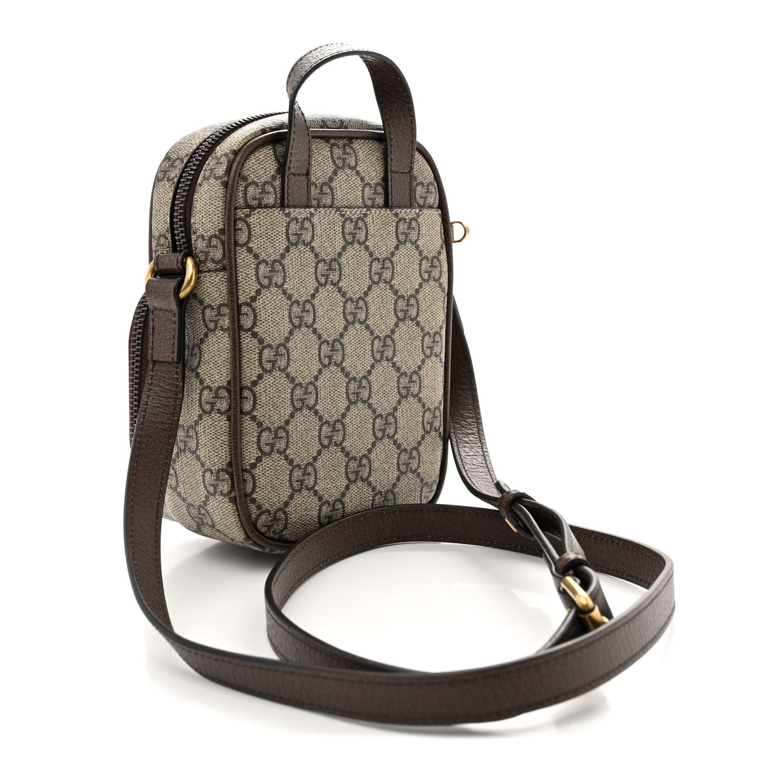 Gucci GG Supreme Monogram Web Mini Ophidia Double Zip Messenger Bag Beige New Acero 3 of 11