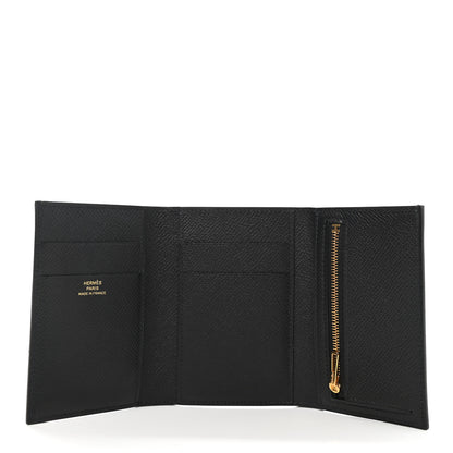 Hermes Epsom Tri-Fold Compact Bearn Wallet Black 5 of 7
