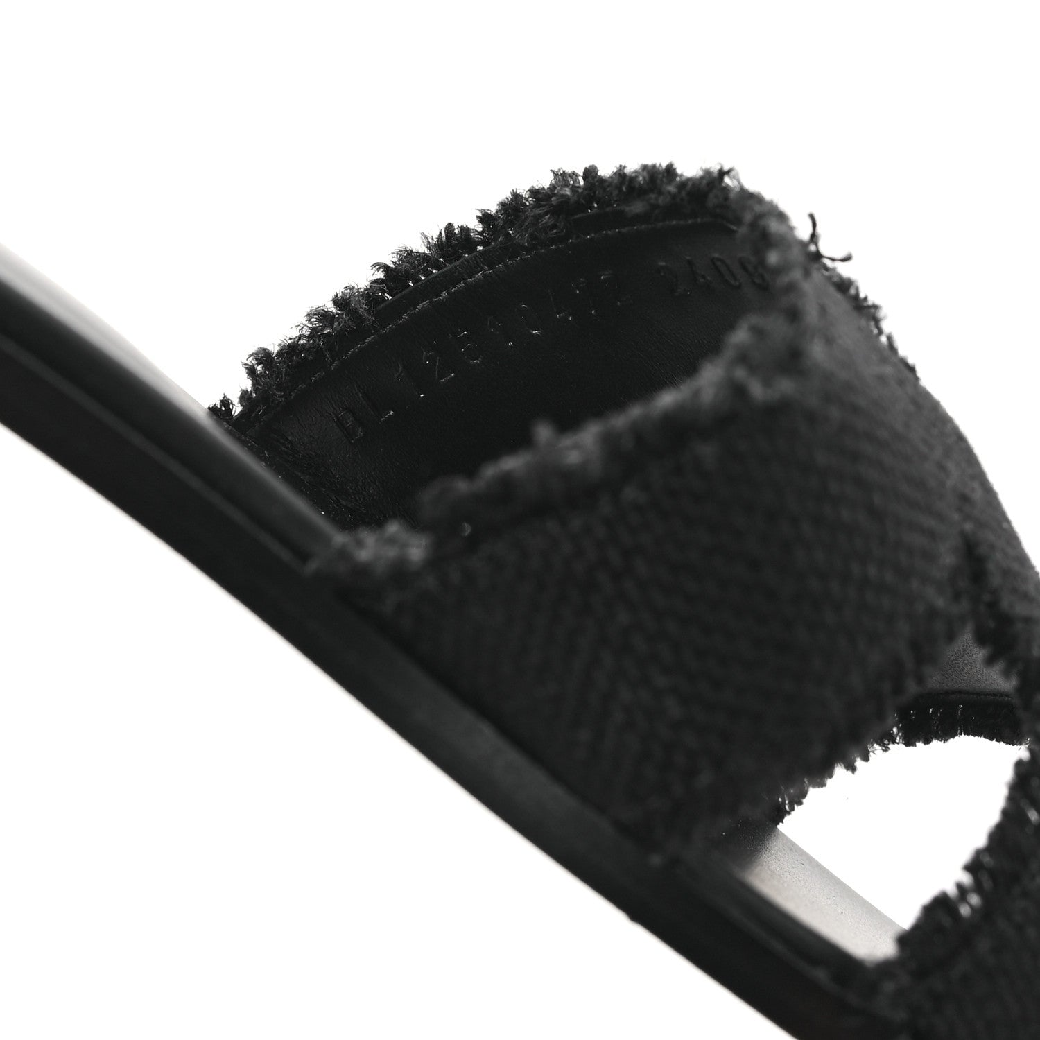 Hermes Toile H Oran Fringe Sandals 41 Black 9 of 10