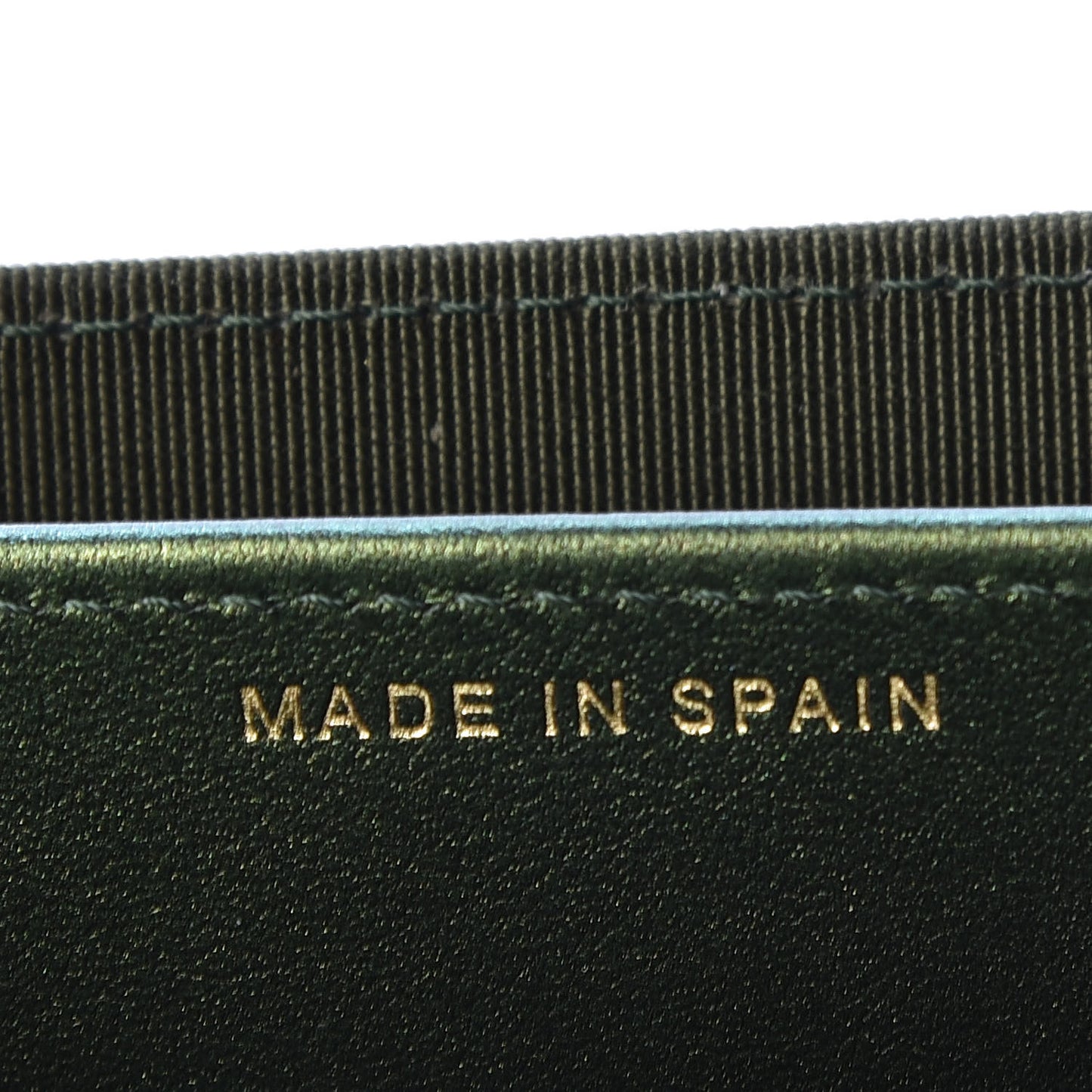 Glittered Aged Calfskin Quilted Reissue Flap Card Holder Wallet Holder Green
