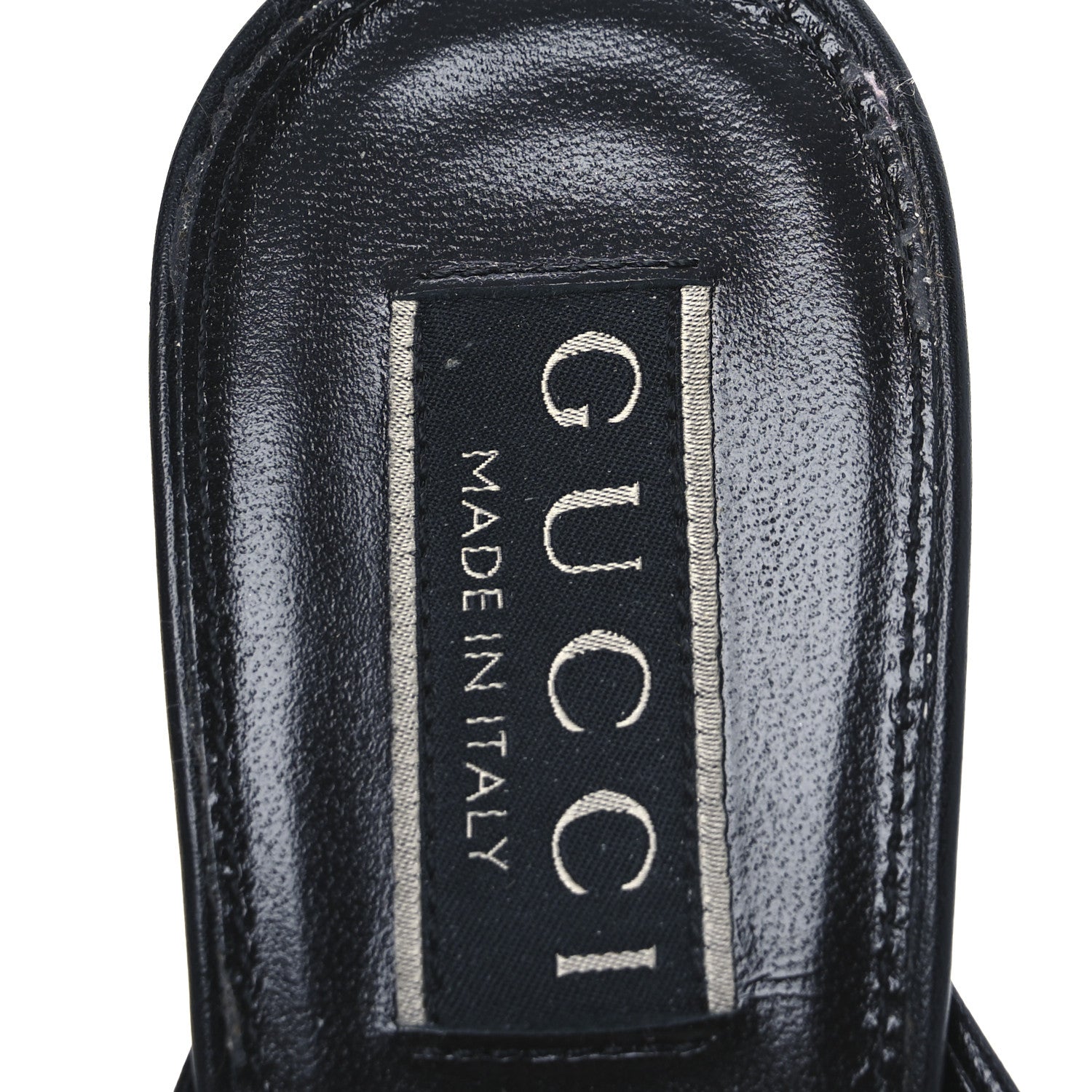 Gucci Calfskin Crystal Horsebit Sandal Pumps 36.5 Black 12 of 13
