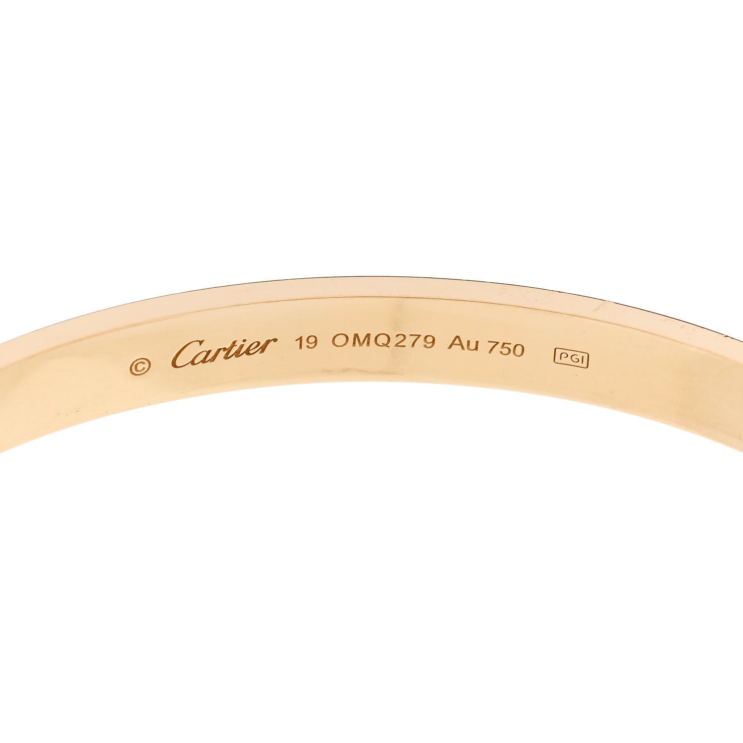 Cartier 18K Yellow Gold LOVE Cuff Bracelet 19 3 of 4