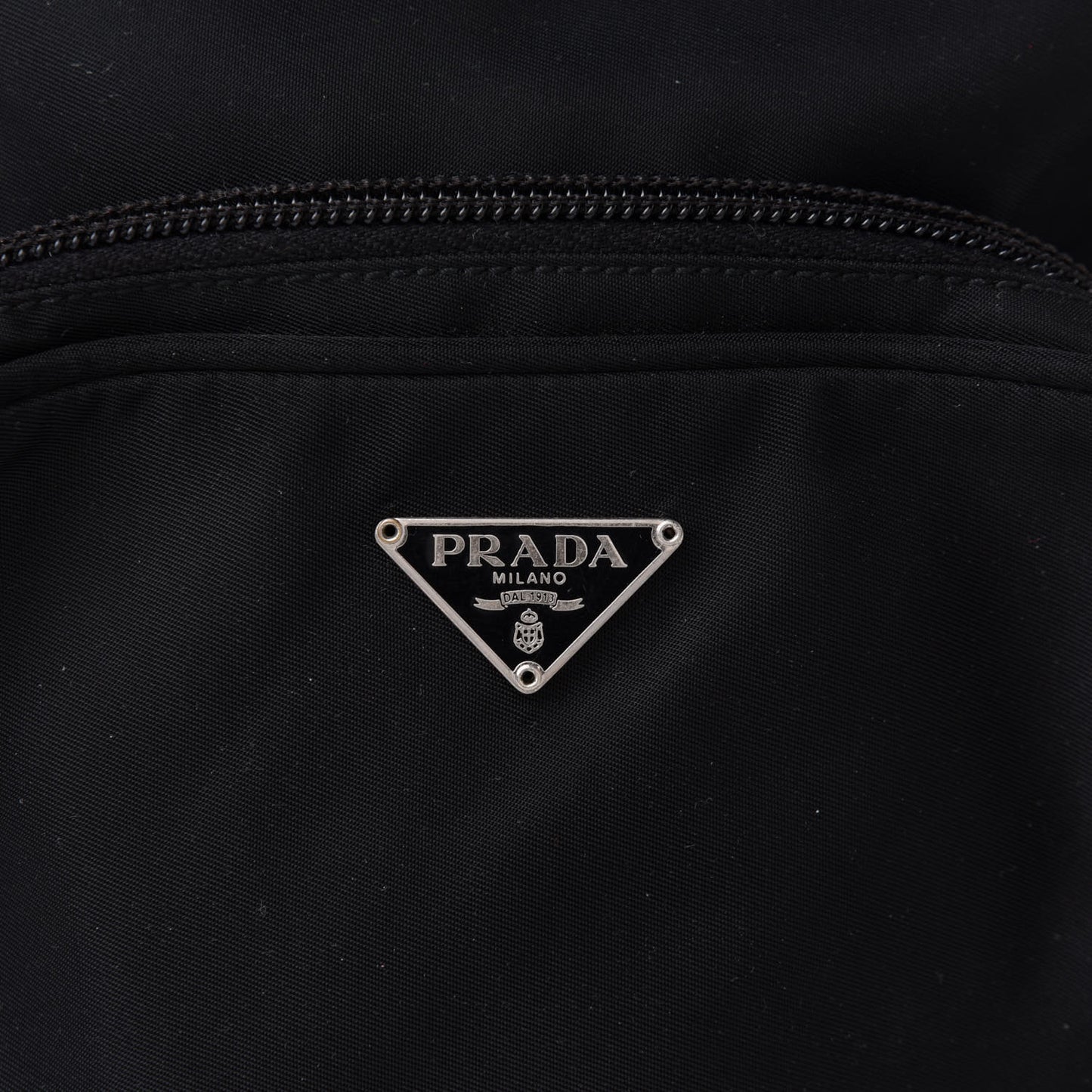 Nylon Flat Messenger Bag Black