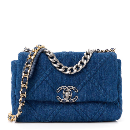 Chanel Denim Quilted Medium Chanel 19 Flap Blue 1 of 11