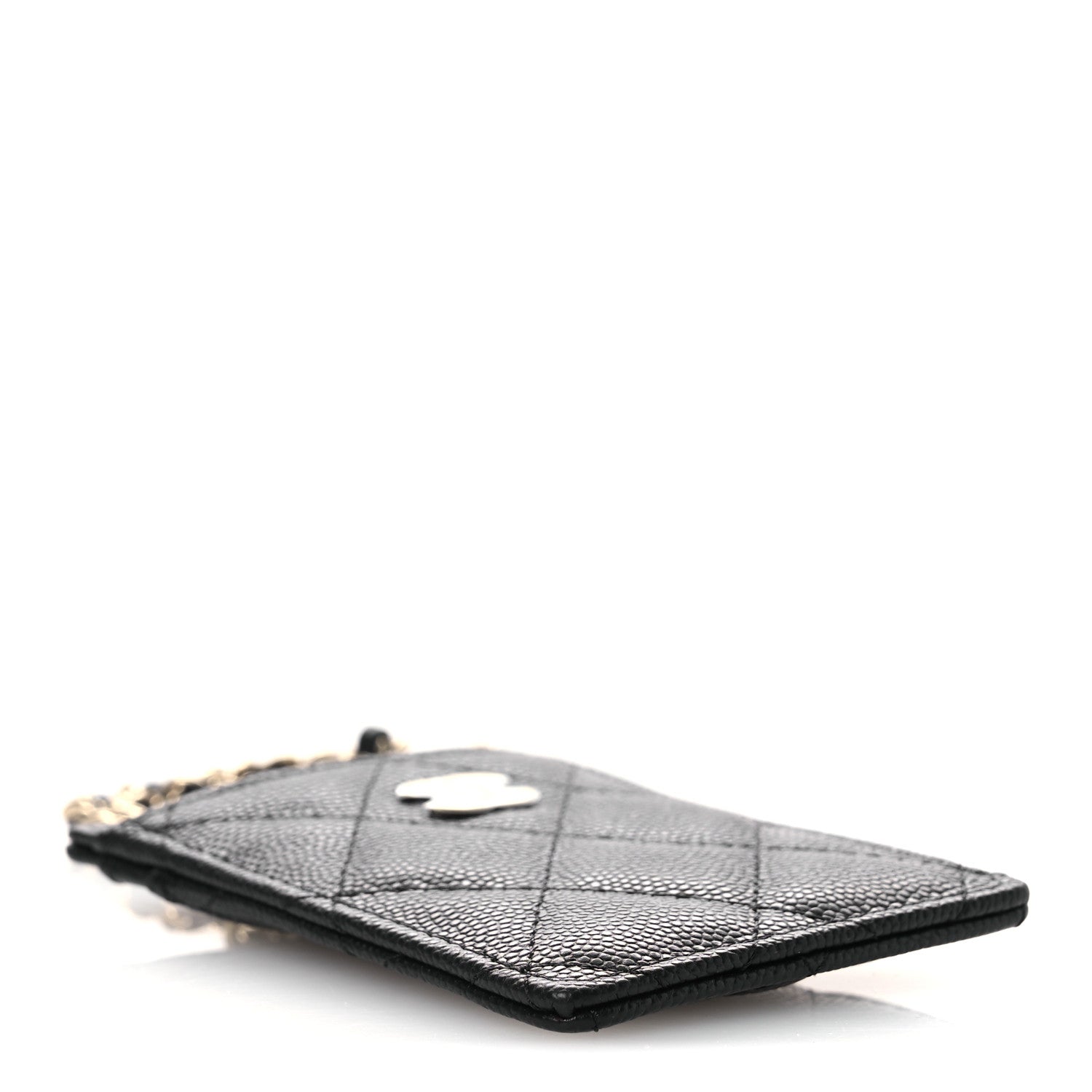 Chanel Caviar Quilted Card Holder On Chain Black 4 of 12