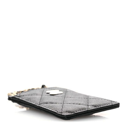 Chanel Caviar Quilted Card Holder On Chain Black 4 of 12