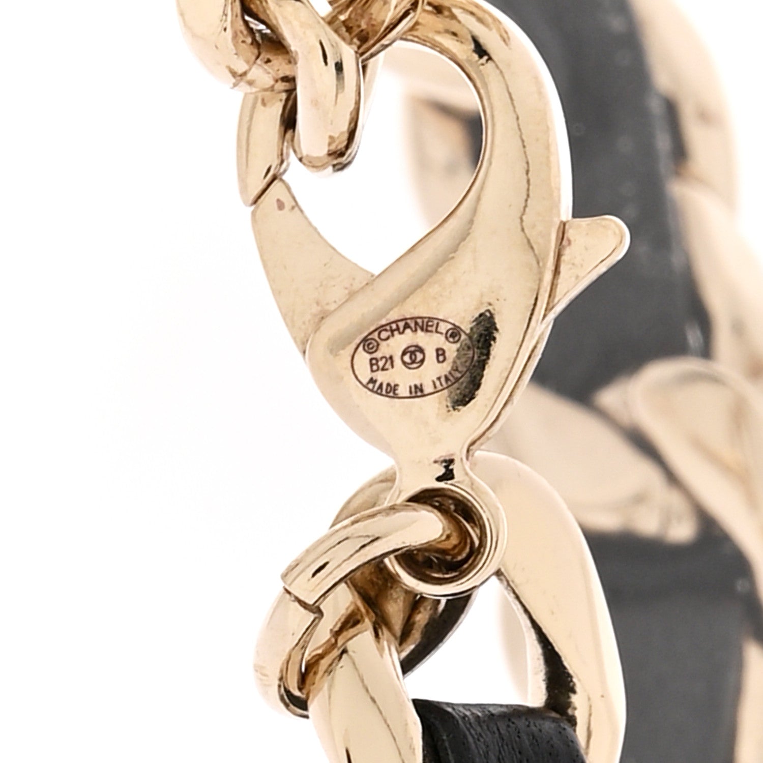 Chanel Metal Lambskin CC Square Choker Gold Black White 6 of 6