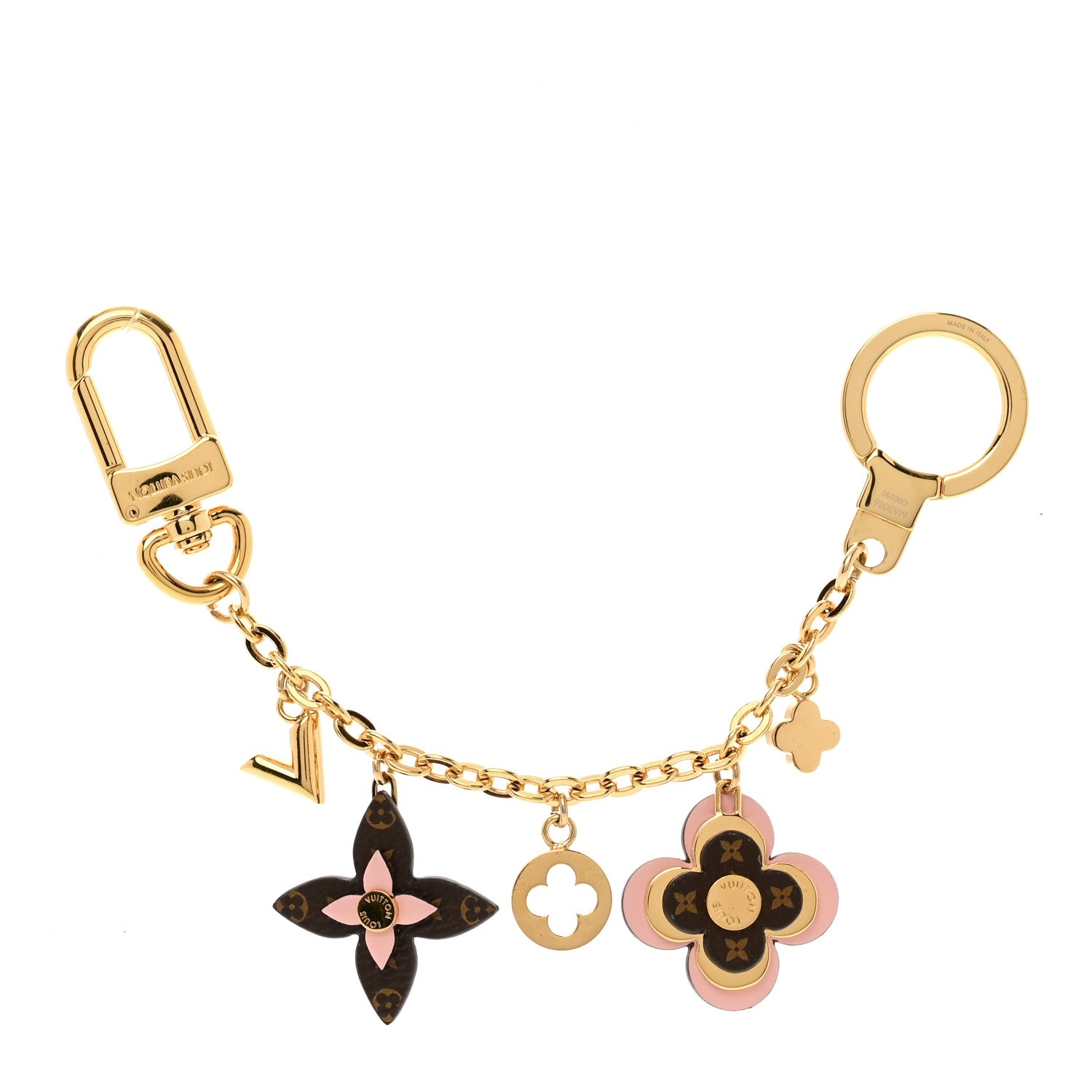 Louis Vuitton Brass Monogram Blooming Flowers Bag Charm Key Holder Rose Ballerine 1 of 3