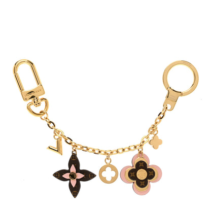 Louis Vuitton Brass Monogram Blooming Flowers Bag Charm Key Holder Rose Ballerine 1 of 3