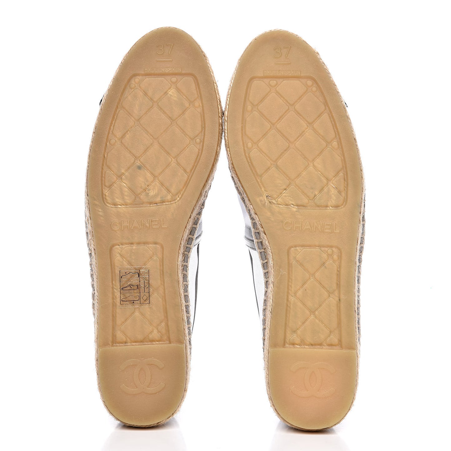 Mesh Grosgrain CC Espadrilles 37 Grey