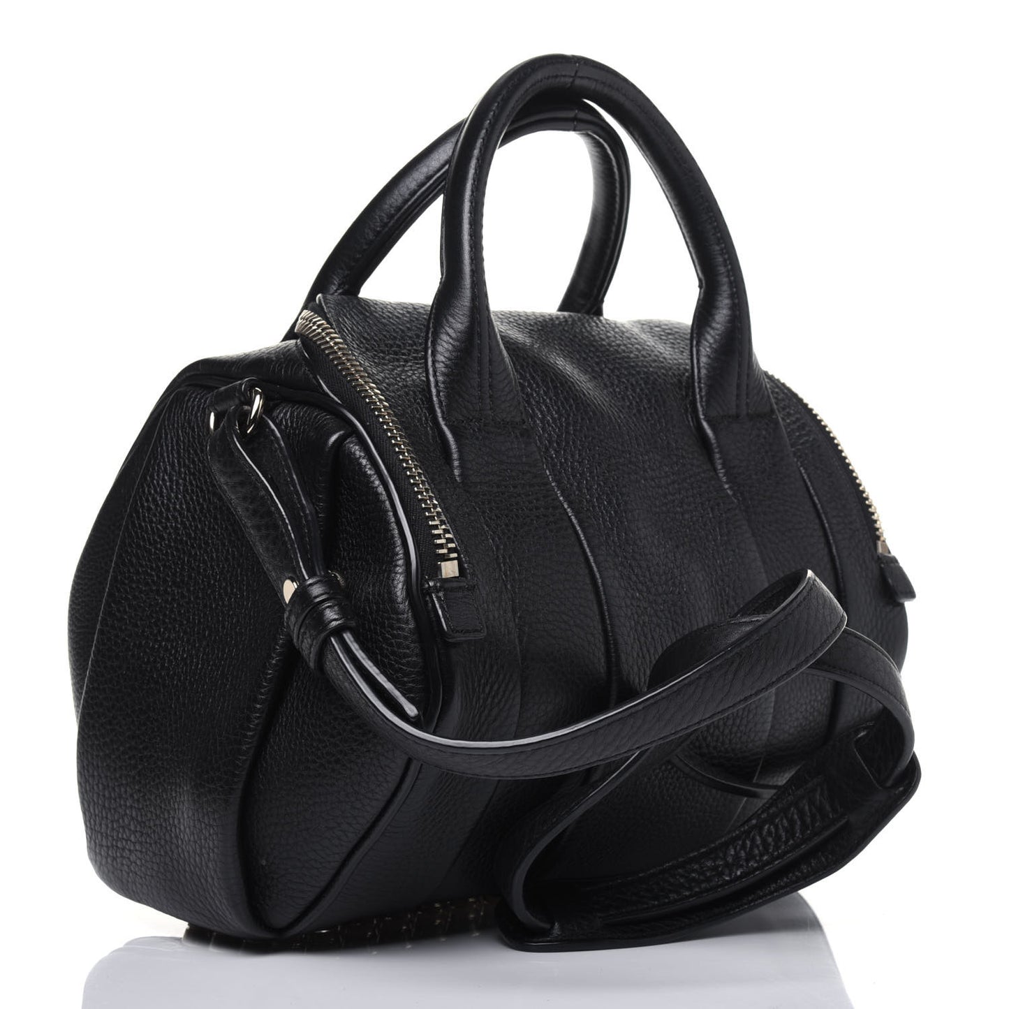Pebbled Lambskin Mini Rockie Black Pale Gold Hardware