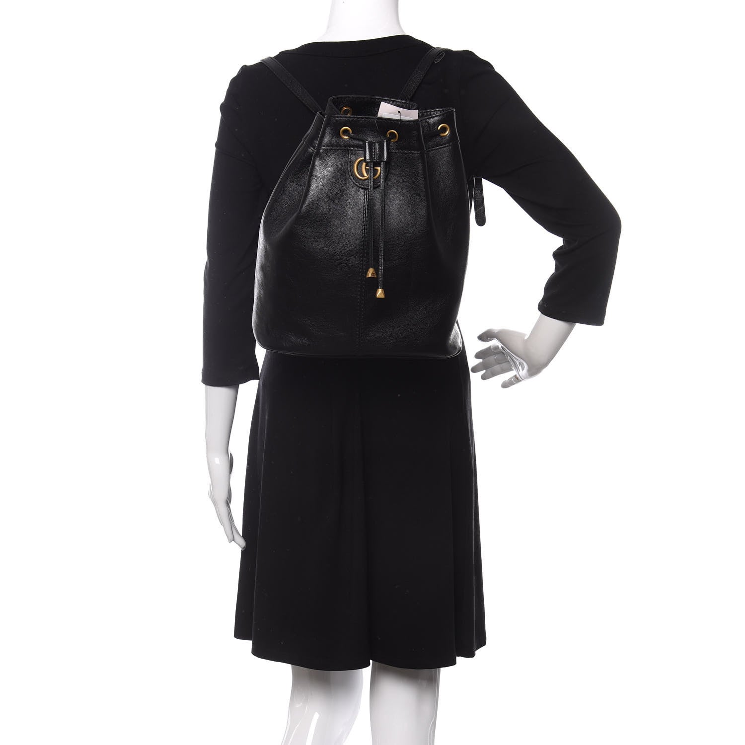 Gucci Piuma Lux Energy Medium Re(Belle) Convertible Bucket Bag Black 3 of 12