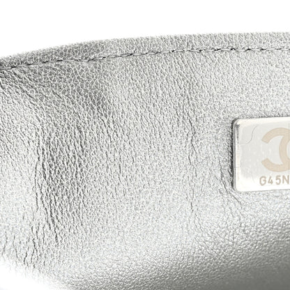 Chanel Metallic Lambskin Tie My Bow Flap Clutch With Chain Silver 7 of 10