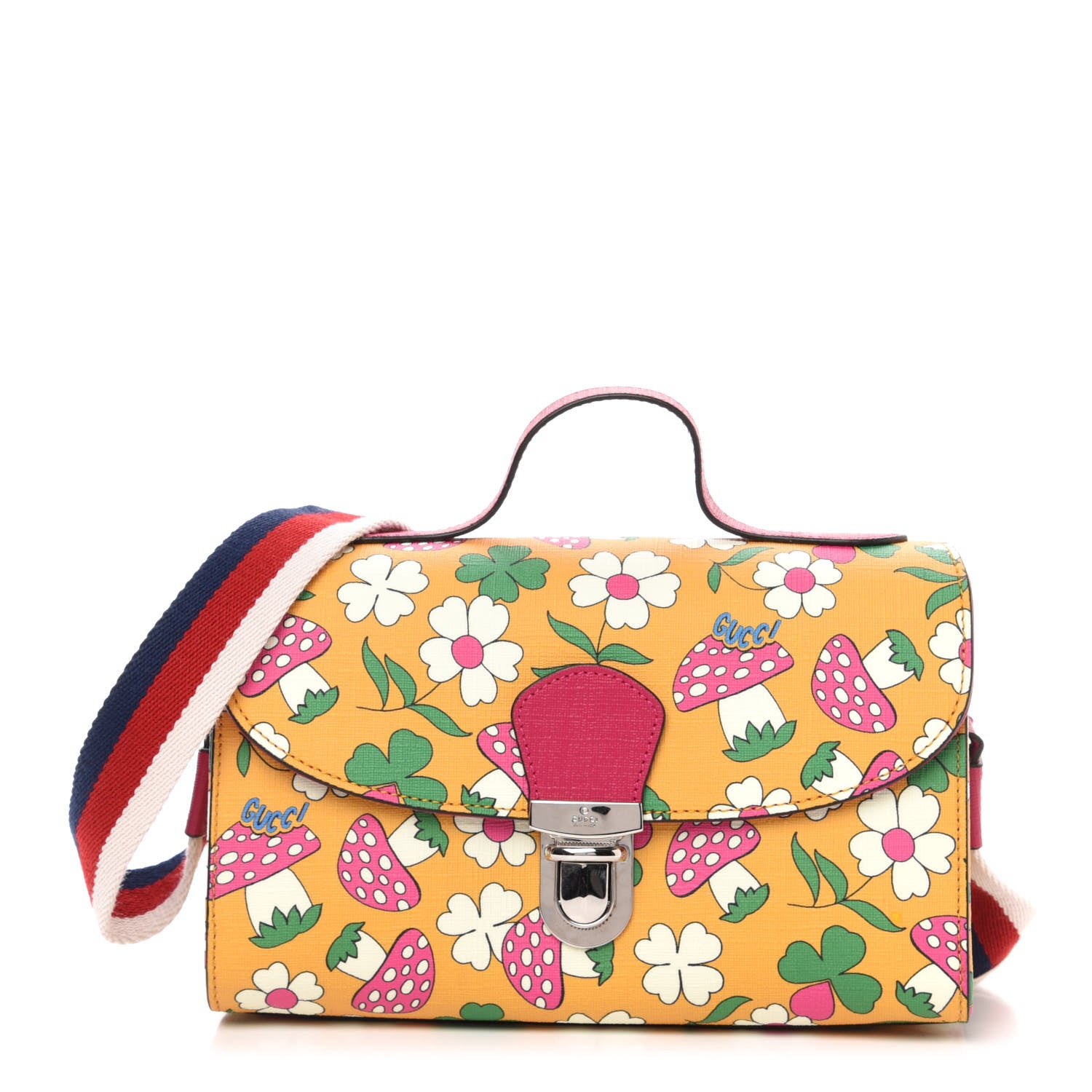 Gucci Canvas Childrens Flower Mushroom Print Shoulder Bag 1 of 11