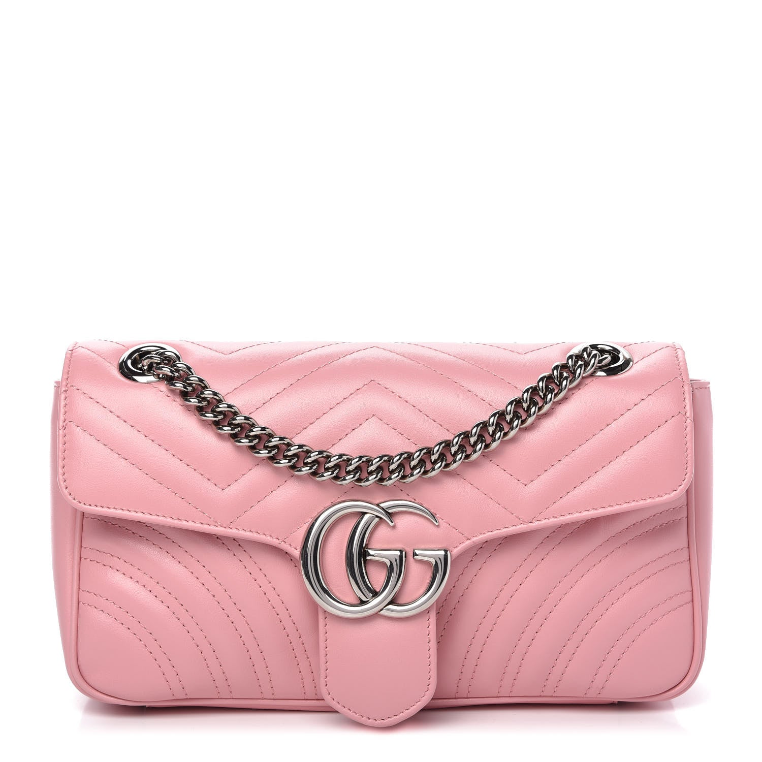 Gucci Calfskin Matelasse Small GG Marmont Shoulder Bag Wild Rose 1 of 10