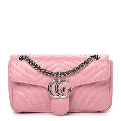 Gucci Calfskin Matelasse Small GG Marmont Shoulder Bag Wild Rose 1 of 10