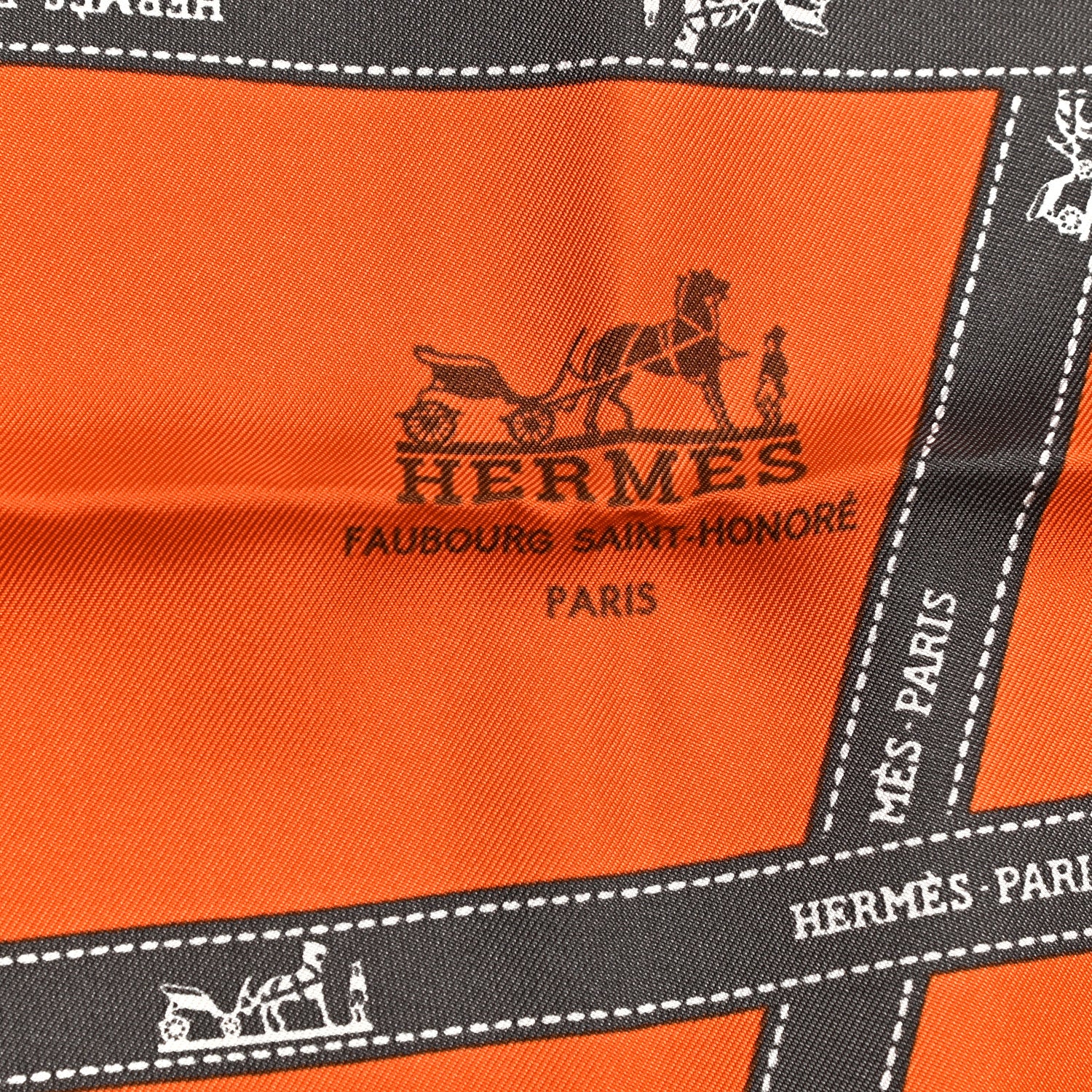 Hermes Silk Bolduc Scarf 90 Orange 3 of 5