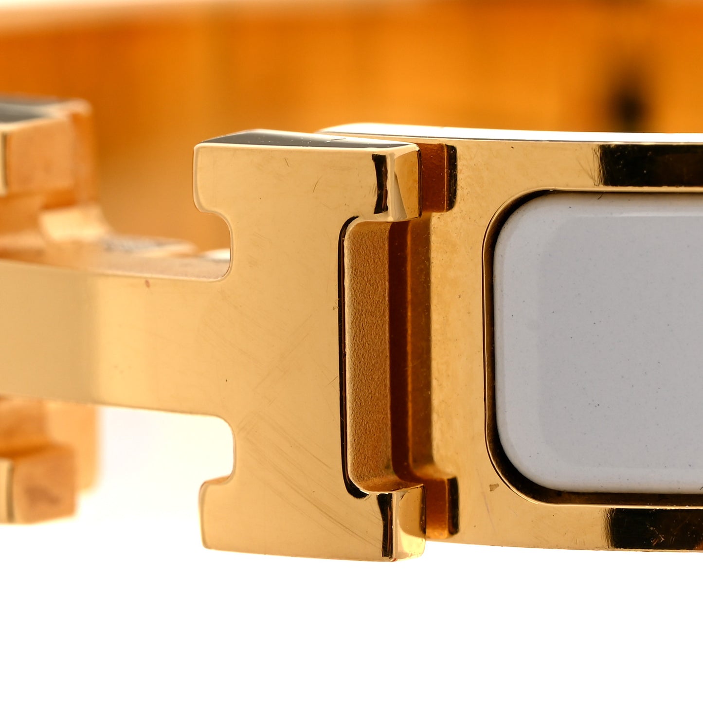Enamel Narrow Clic Clac H Bracelet PM White