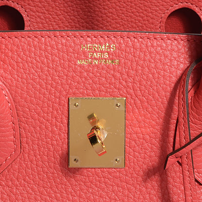 Hermes Taurillon Clemence Birkin 35 Rouge Pivoine 9 of 23