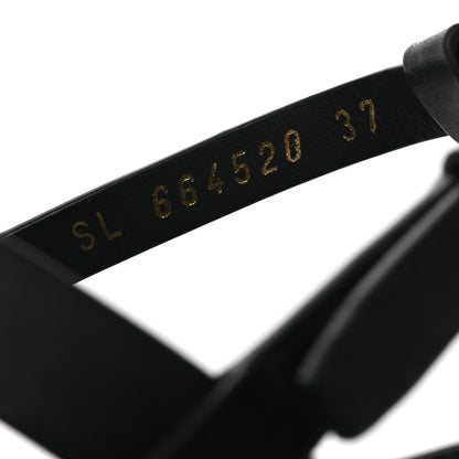 Saint Laurent Calfskin Cassandra Monogram Sandals 37 Black 10 of 12