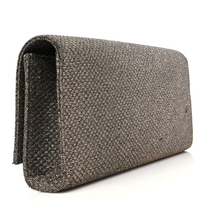 Saint Laurent Metallic Canvas Woven Classic Monogram Kate Tassel Clutch Ciad Argento 3 of 12