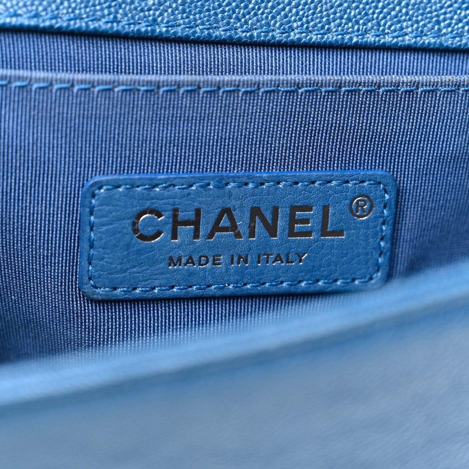 Chanel Caviar Chevron Quilted Small Boy Flap Dark Blue 6 of 12