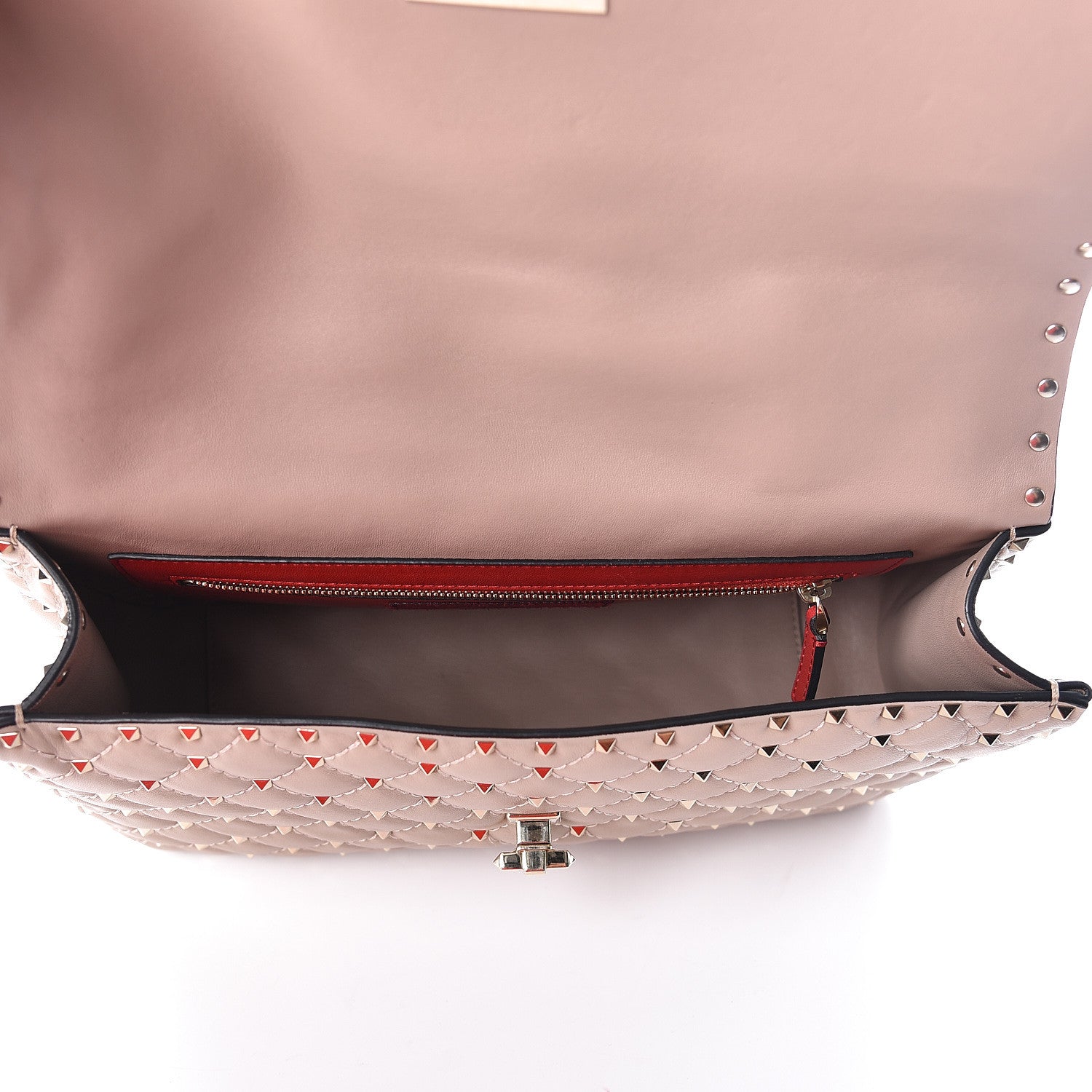Valentino Garavani Nappa Large Rockstud Spike Shoulder Bag Poudre 5 of 9