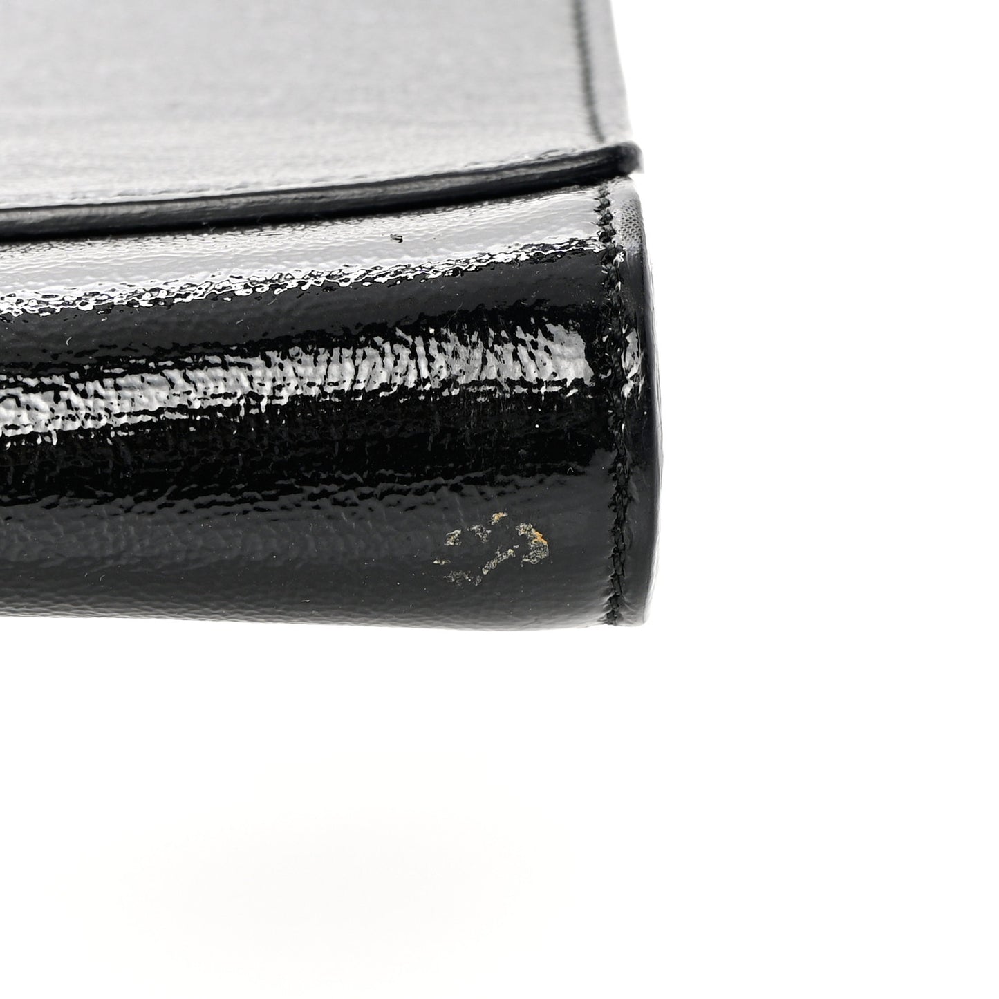 Textured Patent Monogram Large Belle De Jour Clutch Black