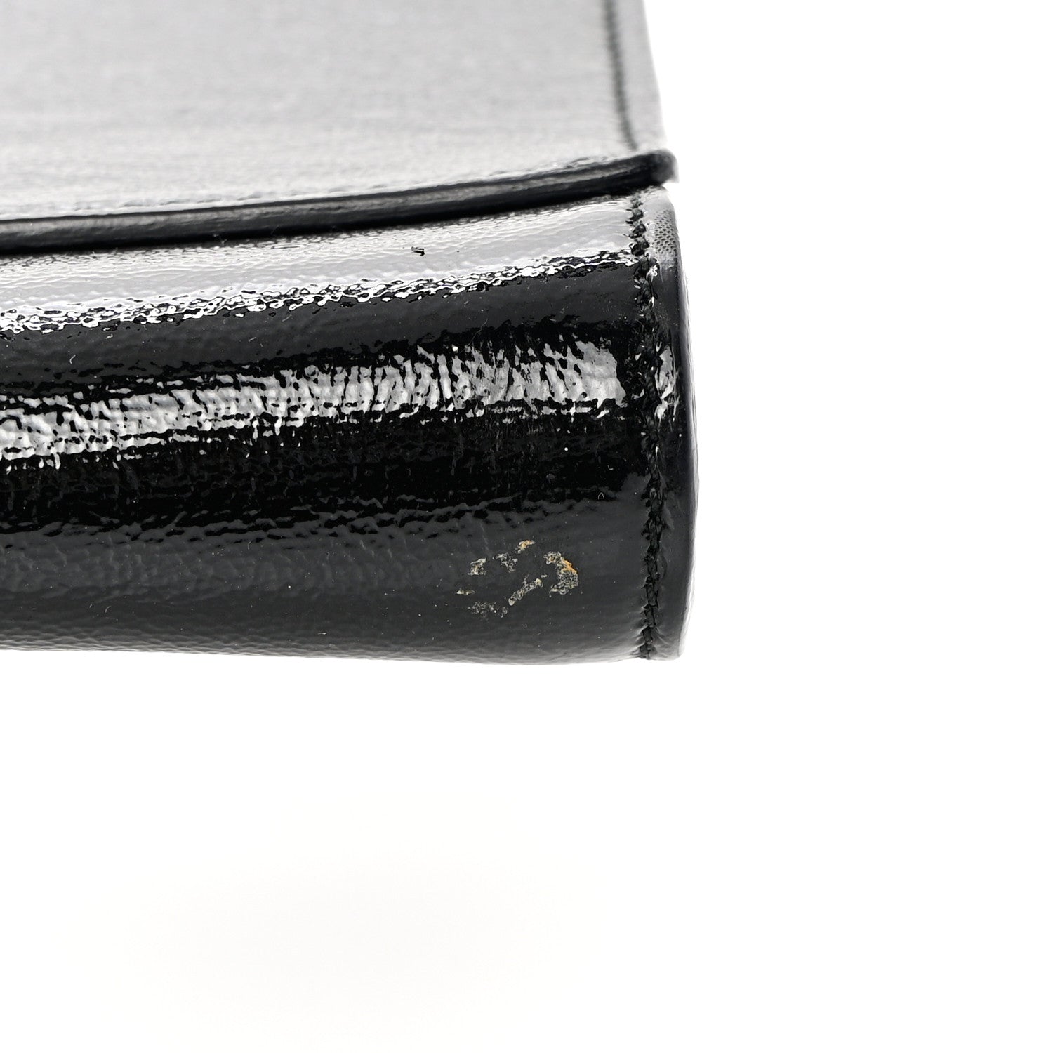 Saint Laurent Textured Patent Monogram Large Belle De Jour Clutch Black 10 of 11