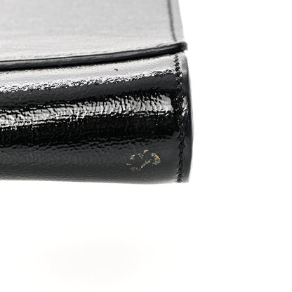 Saint Laurent Textured Patent Monogram Large Belle De Jour Clutch Black 10 of 11