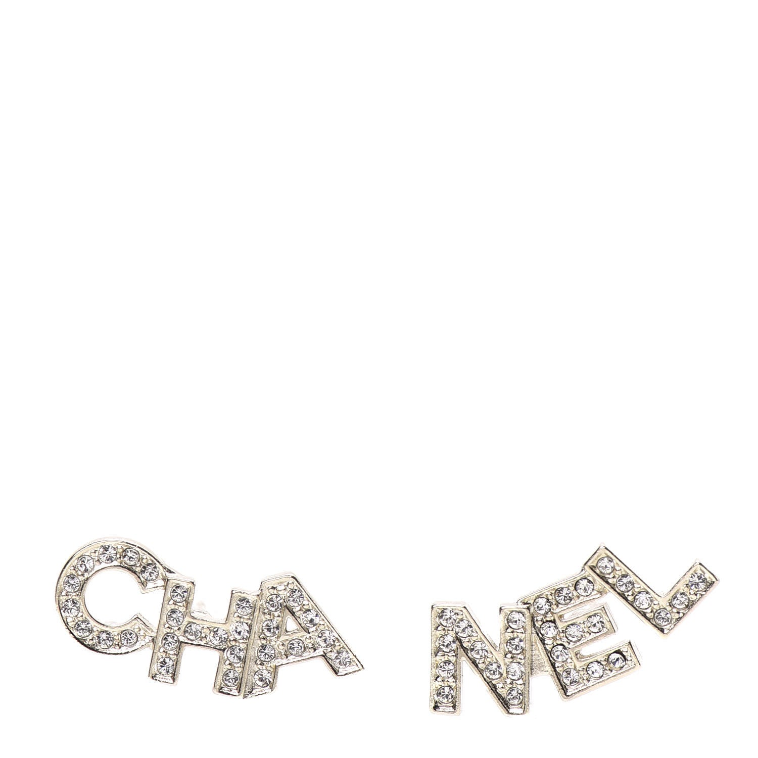 Chanel Crystal Pearl Signature Stud Earrings Gold 1 of 5