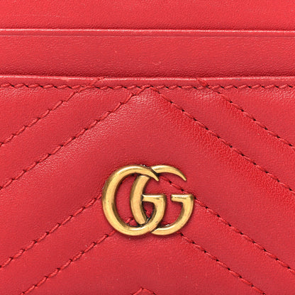 Gucci Calfskin Matelasse GG Marmont Card Holder Hibiscus Red 8 of 10