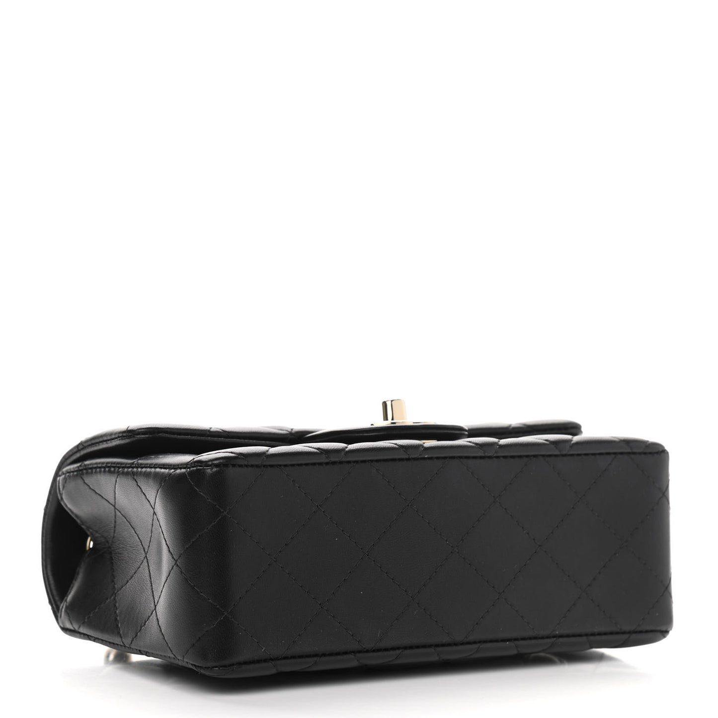 Lambskin Quilted Mini Rectangular Flap Black