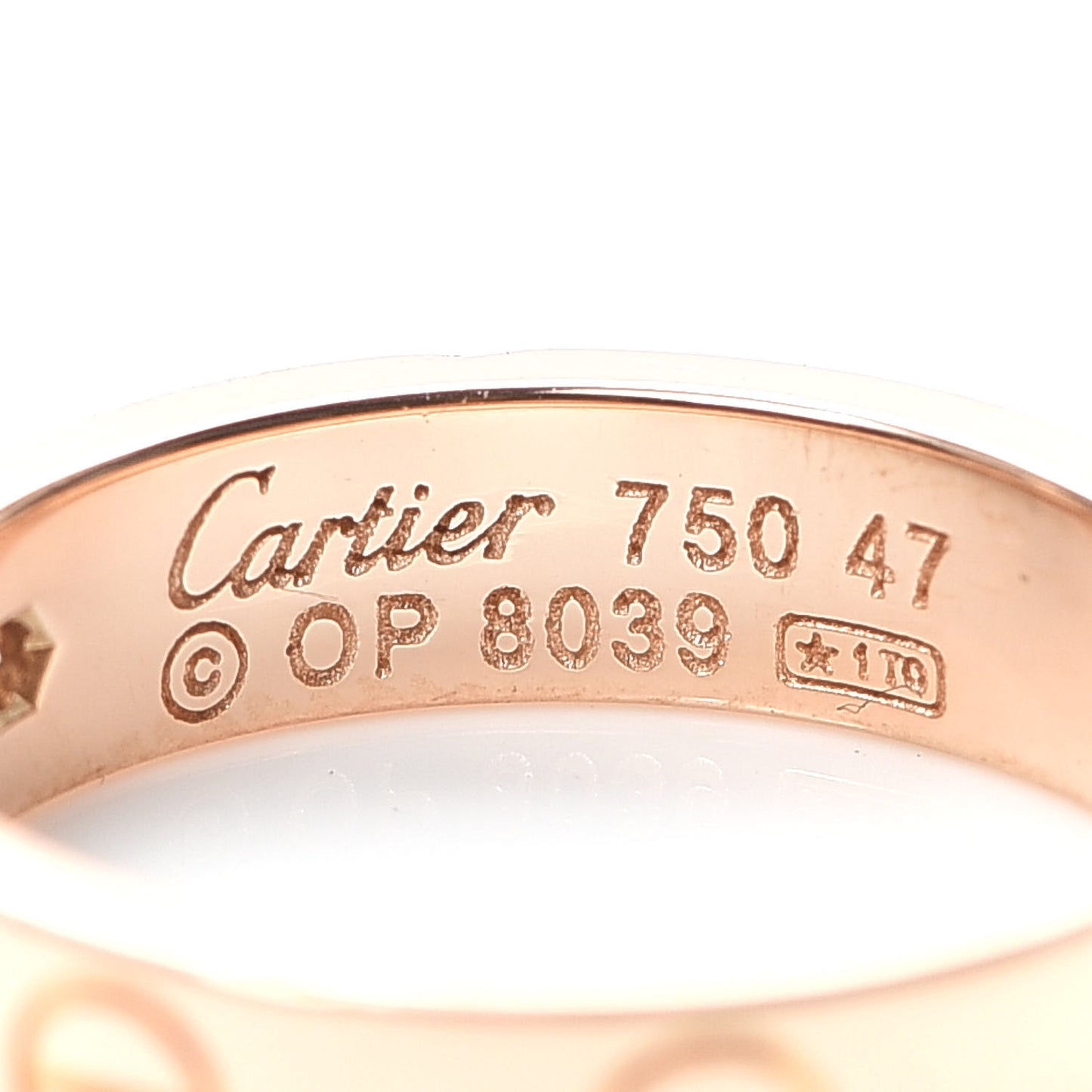 18K Pink Gold Diamond 4mm LOVE Wedding Band Ring 47 4