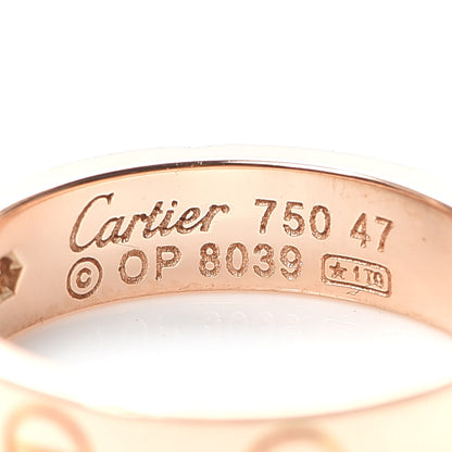 Cartier 18K Pink Gold Diamond 4mm LOVE Wedding Band Ring 47 4 4 of 4