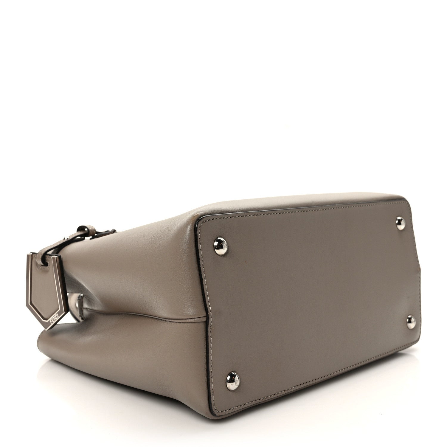 Fendi Vitello Dolce Century Petite 2Jours Tote Tortora Carbone 3 of 9