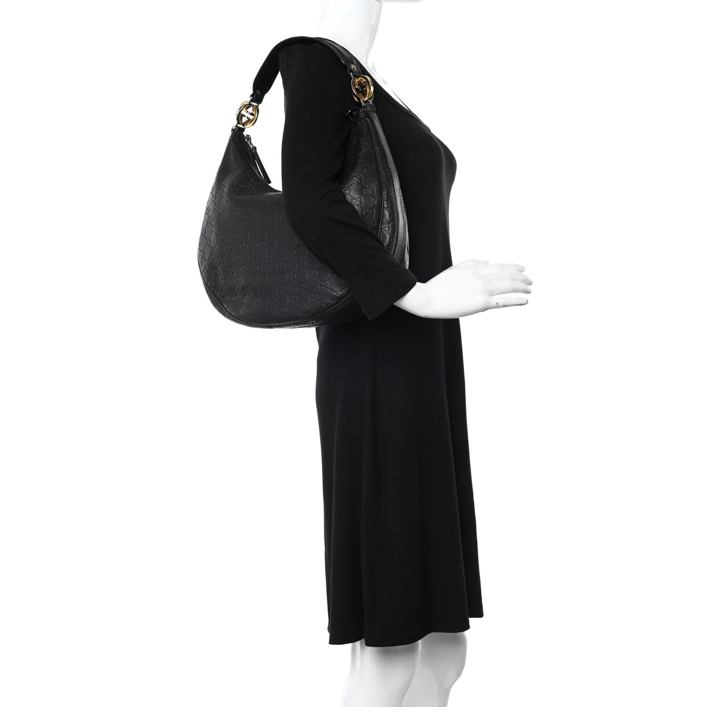 Guccissima Medium GG Twins Hobo Black