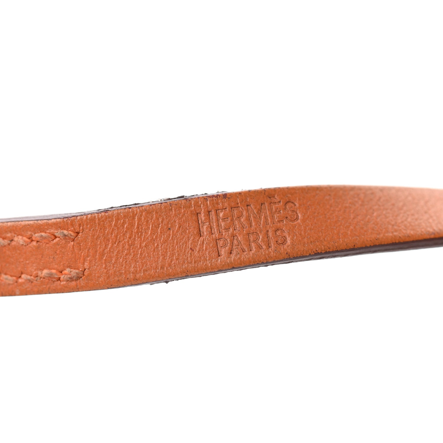 Hermes Chamonix Hapi 3MM Triple Tour Wrap Bracelet M Orange 4 of 6