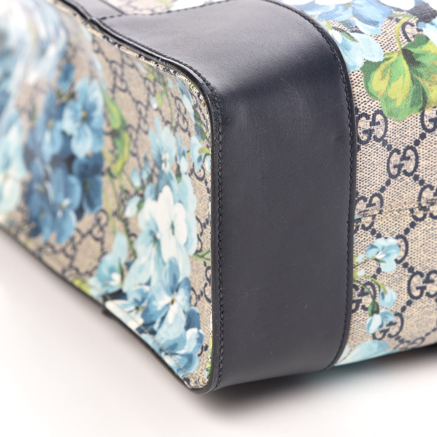 GG Supreme Monogram Blooms Vertical Tote Blue