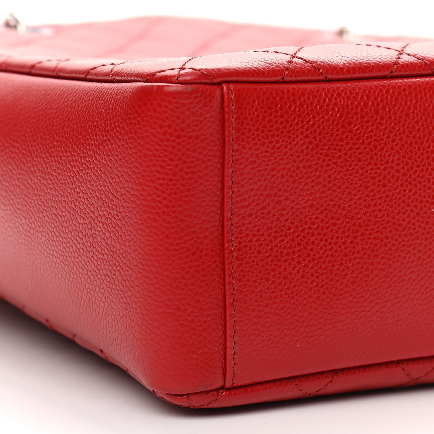 Caviar Quilted Vertical Grand Shopping Tote GST Red
