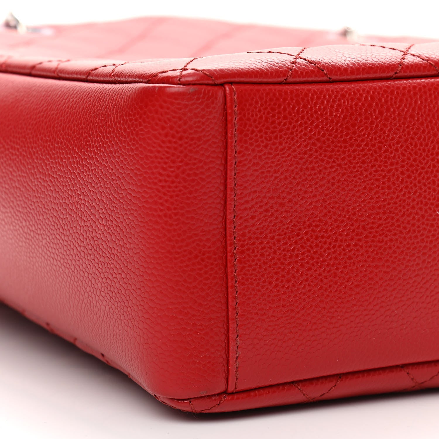 Chanel Caviar Quilted Vertical Grand Shopping Tote GST Red 8 of 9