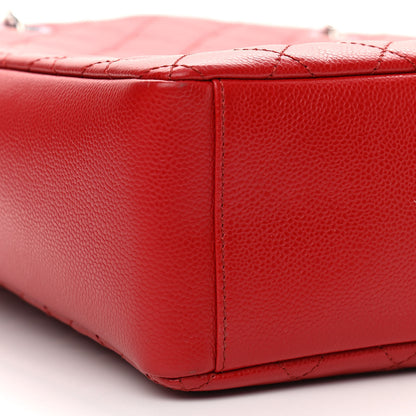 Chanel Caviar Quilted Vertical Grand Shopping Tote GST Red 8 of 9