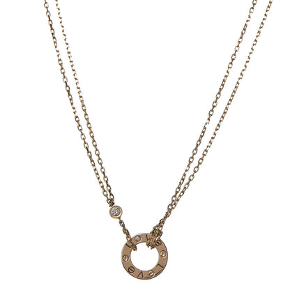 Cartier 18K Yellow Gold 2 Diamond LOVE Necklace 1 of 6