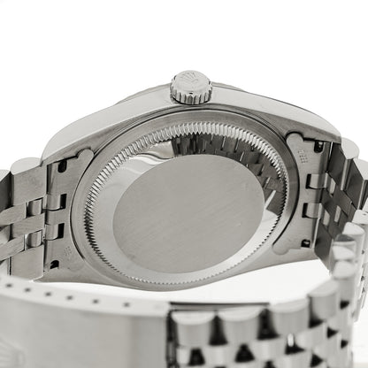 Rolex Stainless Steel 18K White Gold 36mm Oyster Perpetual Datejust Watch Black 16234 4 of 4